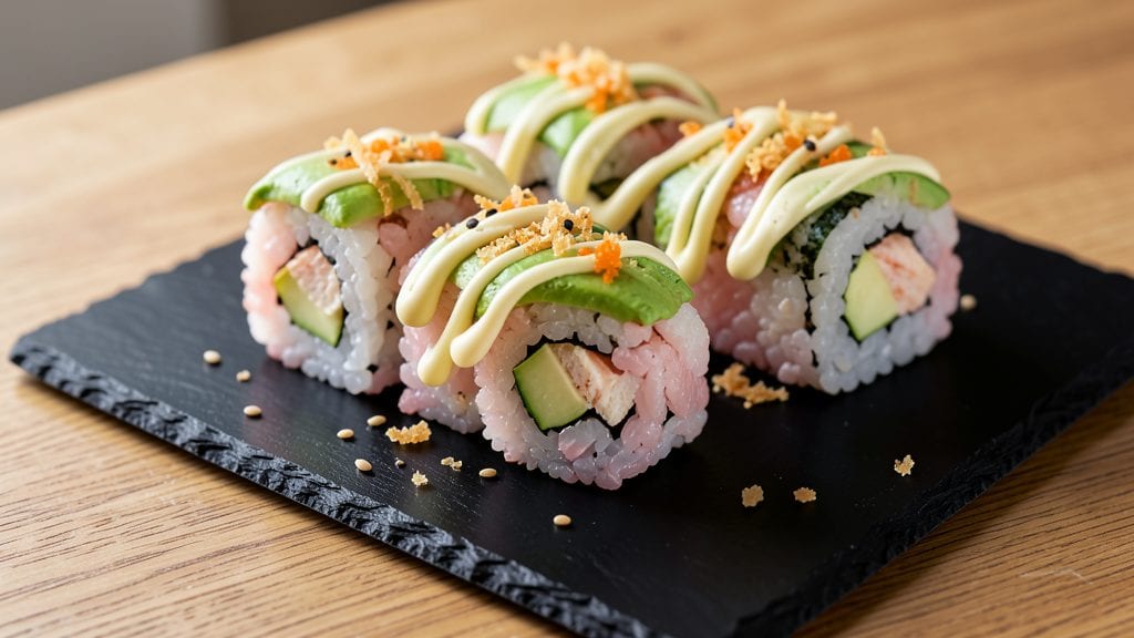 California Sushi Rolls: Crispy Tempura Edges and Avocado Cream Magic