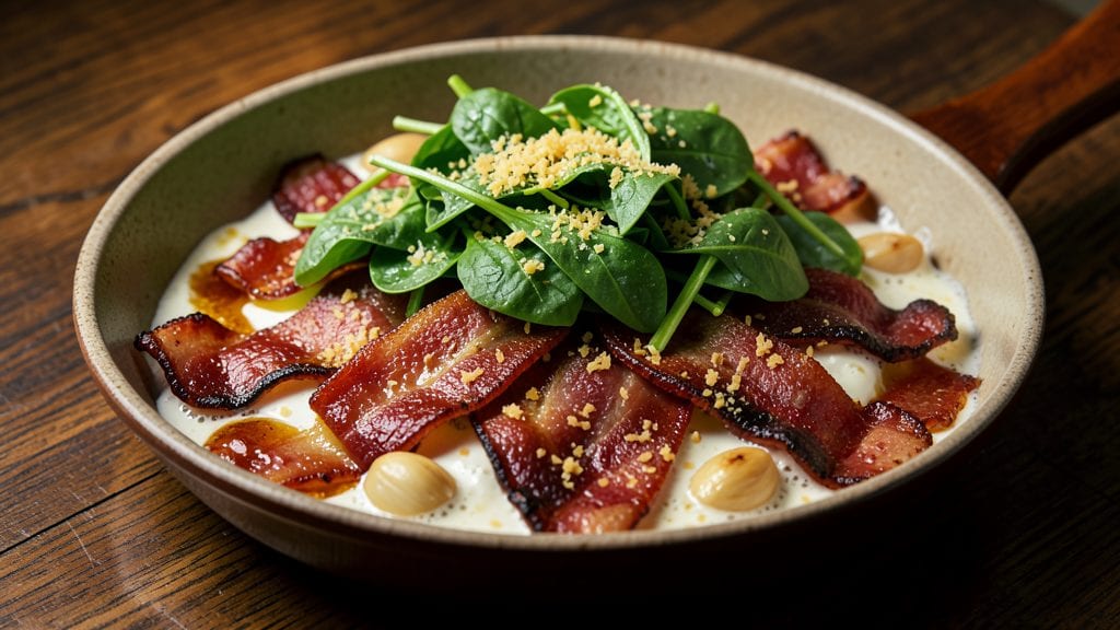 Carrabba's Spinach Recipe: Creamy Garlic Parmesan With Crispy Bacon Bites